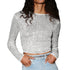 Women’s Sequined Long Sleeve Crop Top