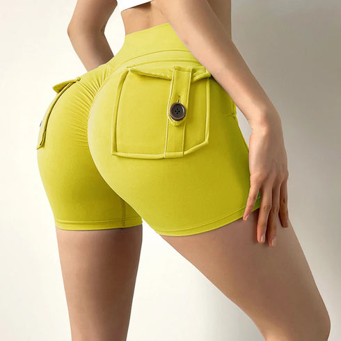 Peach Butt Fitness Cargo Shorts for Women