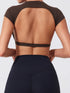 Ctenkevet Women's Yoga Crop Top with Back Detail