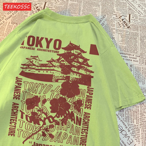 Tokyo Sakura Print Oversized Women's T-Shirt