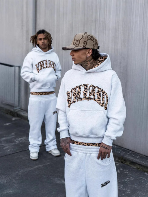 Leopard Print Hooded Sweatshirt Set