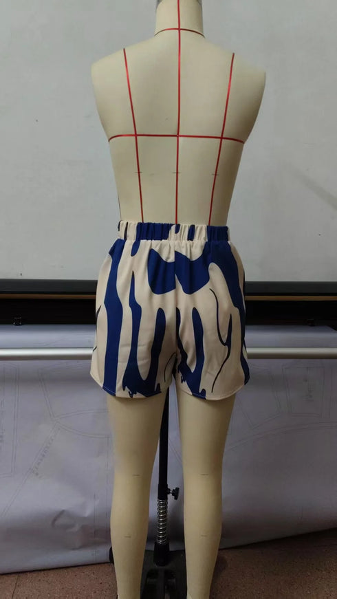 Elegant Floral Print Women's Summer Set