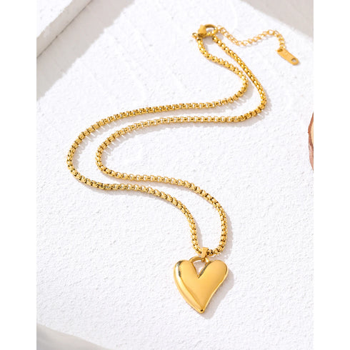 YACHAN Irregular Heart Pendant Necklace in 18K Gold