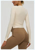 Long Sleeve O-Neck Yoga Top in Solid Colours