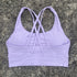 Solid Colour Cross Back Sports Bra with Multiple Straps