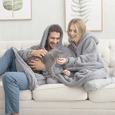 Oversized Hooded Fleece Hoodie Blanket for Women