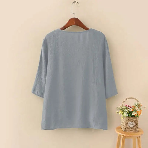 2023 ZANZEA Summer Fashion Cardigan Women 3/4 Sleeve Solid Blouse Casual Holiday Beach Holiday Kimonos Open Front Shirt Blusas