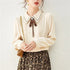 Women's Casual Long Sleeve Blouse with Peter Pan Collar