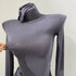 Turtleneck Long Sleeve Cotton Top for Women
