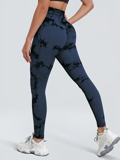 Women's High Waist Seamless Tie-Dye Yoga Leggings
