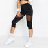 Black Mesh Patchwork Fitness Leggings for Women