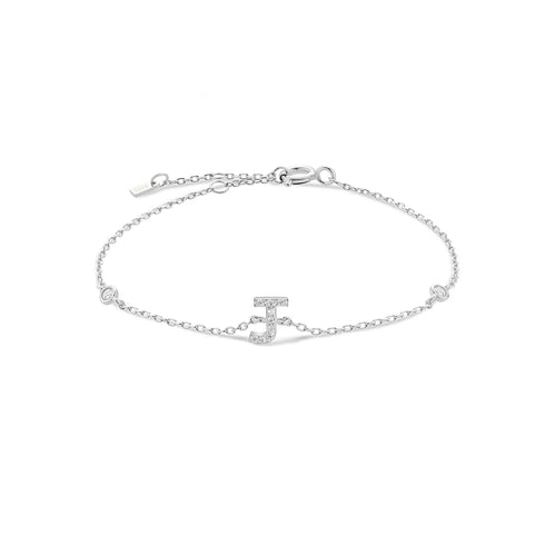 Personalised 925 Sterling Silver Initial Charm Bracelet