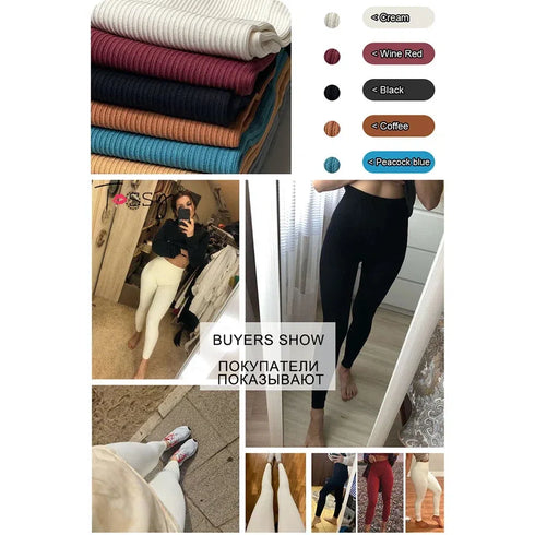 Tossy Ribbed Yoga Leggings for Women