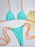 White Lace-Up Bikini Set for Women