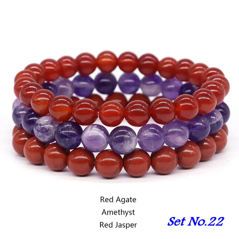 Couples Distance Bracelet Set - Natural Stone Healing