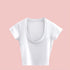Summer Slim U-Neck Crop Top for Women