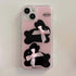 Pink IMD Rabbit Black Bunny Phone Case for iPhone