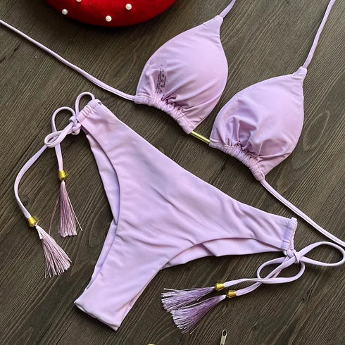 Triangle Halter Bikini Set for Women