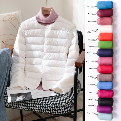 Women's Duck Down Puffer Jacket for Autumn & Winter