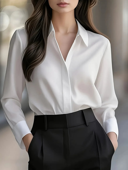 Elegant Loose-Fit Long Sleeve Blouse for Women