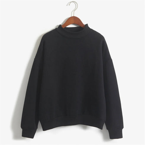 Women's Velvet Turtleneck Long Sleeve Sweatshirt