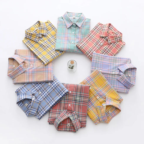 Casual Women's Flannel Plaid Shirt - Autumn Collection