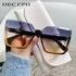 OEC CPO Oversized Rimless Sunglasses UV400 Gradient