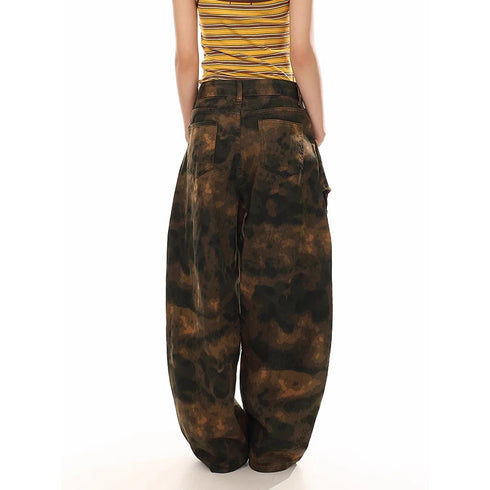 ZHIZOU Women's High Waist Camouflage Cargo Pants