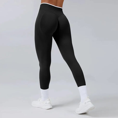 Women's High Waist Yoga Pants with Hip Lifting Detail