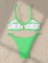 Green Cutout Bikini Swimsuit for Women