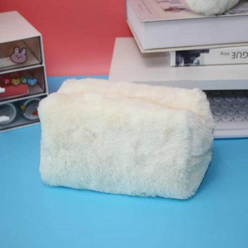 Plush Zipper Cosmetic Bag in Multiple Colours