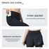 PHIGEER Women's High Waist 2-in-1 Yoga Leggings with Shorts