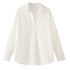 HXAO 2025 Shirts Blouses New Long Striped Shirt Women Long Sleeve Casual Shirts Large Tops Summer Plain Button Up Shirts 088