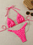 Leopard Print Triangle Bikini Set