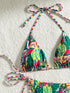 Floral Print Triangle Cup Bikini Swimsuit