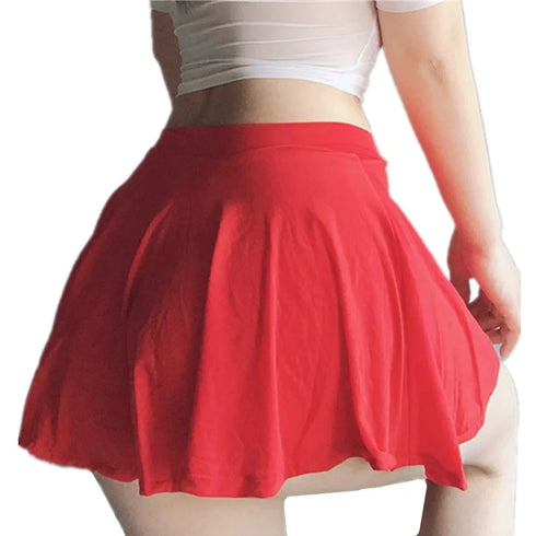 Low Waist A-Line Pleated Mini Skirt for Women