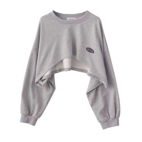 Women's Solid Colour O-neck Long Sleeve Hoodie Sweatshirt