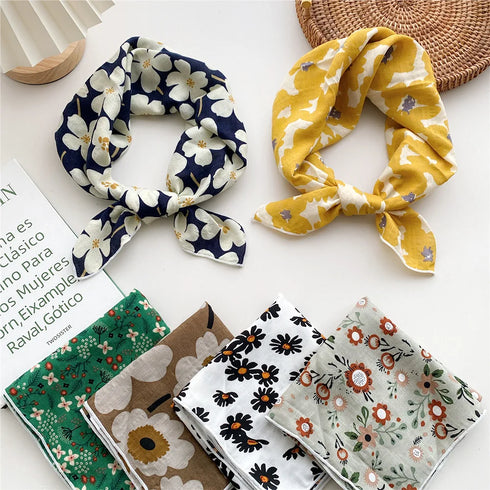 55cm Laies Cotton Linen Square Scarf for Women