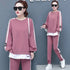Women's Casual Loungewear Set - Long Sleeve Crop Top & Pants