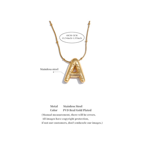 Personalised Waterproof Initial Pendant Necklace