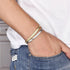 Stainless Steel Snake Chain Bracelet with Gold Charm