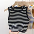 Striped Sleeveless Knitted Tank Top for Women