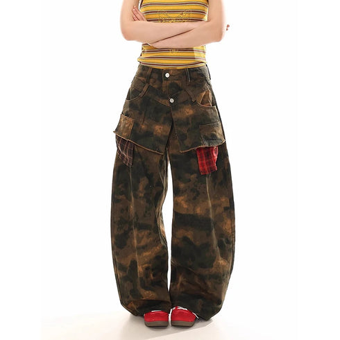 ZHIZOU Women's High Waist Camouflage Cargo Pants