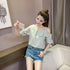 Women's Shirt Tops Fashion One-Shoulder Ruffles Short-sleeved Tops Chiffon Tops S-XXL