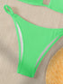 Green Cutout Bikini Swimsuit for Women