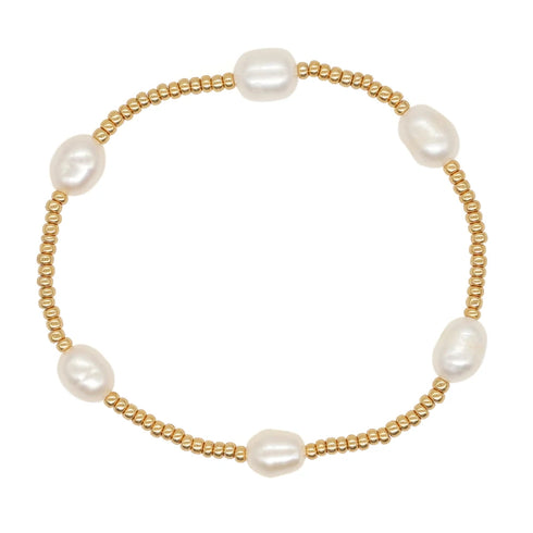 Miyuki Golden Bead Stretch Bracelet for Women