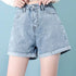 High Waist Denim Mini Shorts for Women