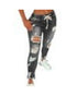 Women's Mid Waist Lace-Up Slim Fit Denim Jeans