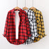 Elegant Women's Plaid Shirt 2025 New Ladies Large Size Casual Loose Lapel Long Sleeve Blouse&Tops Female Lapel Checked Clothing