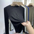 Slim Fit O-Neck Long Sleeve Top for Women